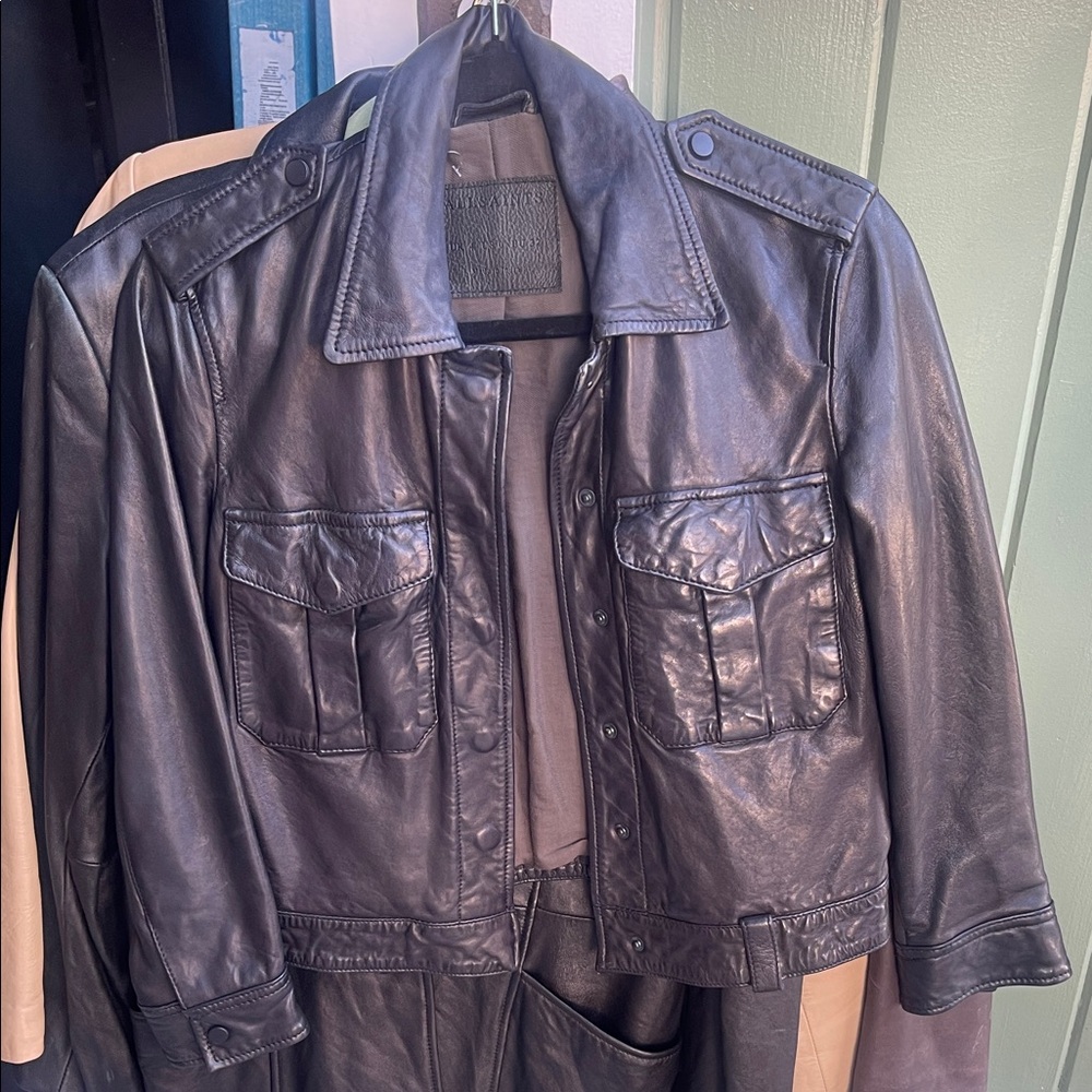 All Saints Dark Leather Jacket
